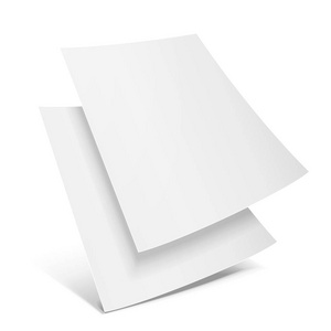 两个空白纸单张 海报 宽幅 飞行物，蓇葖果，叶 A4 与阴影。孤立在白色背景上的插图。模拟了模板准备好您的设计。矢量 Ep