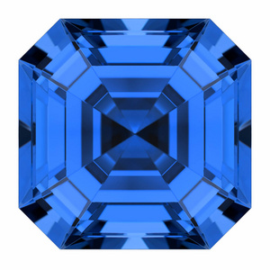 蓝宝石的宝石 asscher 切割。关闭视图 3d 渲染