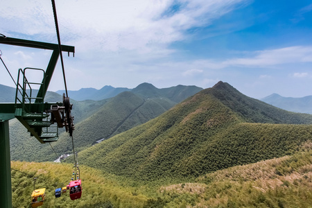 电缆车运送乘客上下山