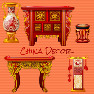 古董家具在中国的风格，五个对象