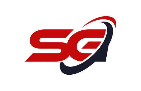 sg 徽标旋风椭圆红色字母矢量概念照片