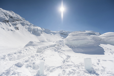 迷人的景色，在冬季滑雪胜地