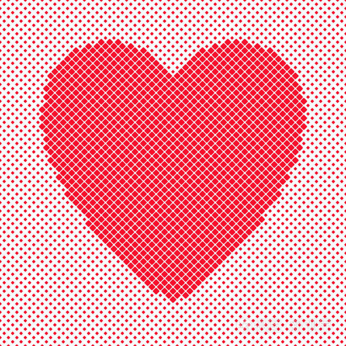 从红色方块的心形背景设计-情人节矢量图插画-正版商用图片0n7s38-摄