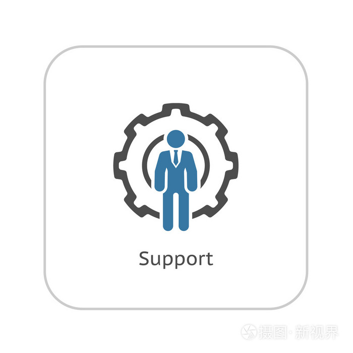 全球支持图标平面设计