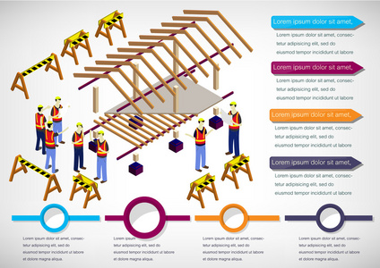 信息图形的房子结构概念的插图图片