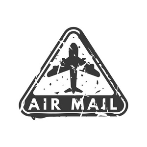 矢量老式航空邮件邮票
