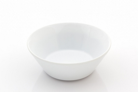 单个空空白色陶瓷碗照片
