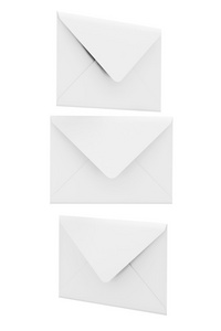 在一张白纸的三个空白信封