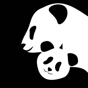 熊猫剪影图片