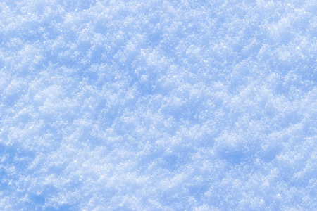 背景的新鲜雪纹理在蓝色色调。雪冬与圣诞概念