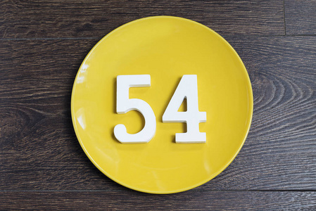 54,五十四,白色背景,3d 渲染上孤立数字54,五十四孤立在白色背景3d