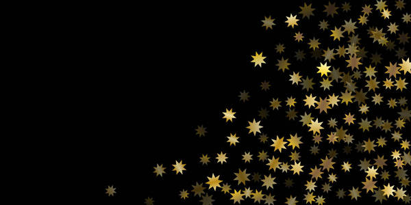 随机的星星闪耀在黑色的背景上