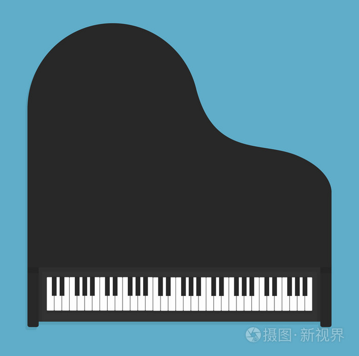 在平面样式的古典钢琴插画-正版商用图片0n8fne-摄图新视界