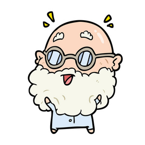 可爱老头可爱的卡通老人惊讶的老头照片