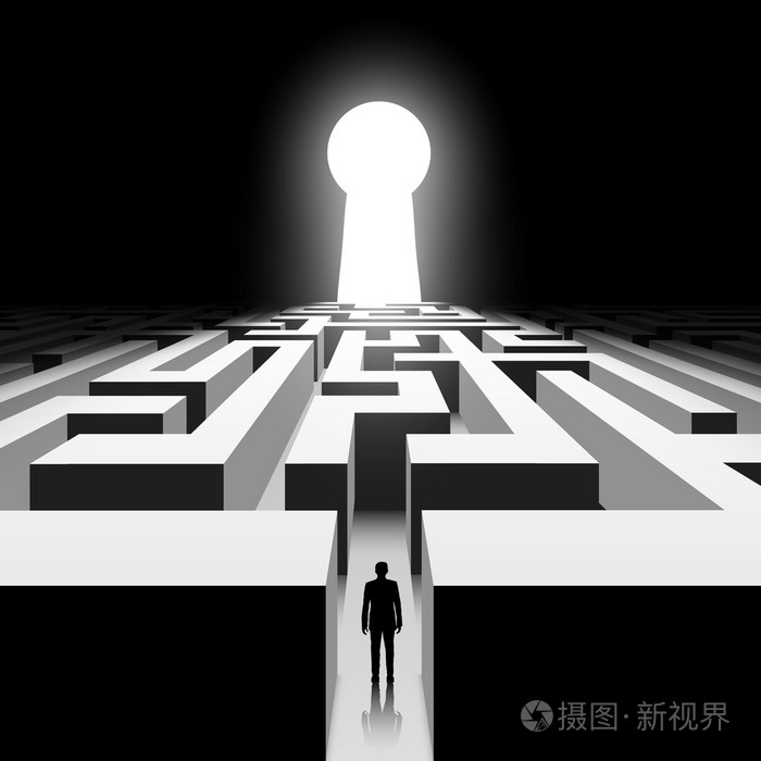 黑暗的迷宫.人的剪影
