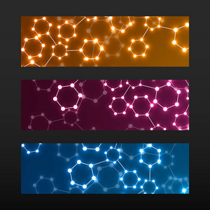 横幅与 Dna。分子结构发光背景