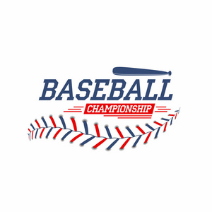 棒球背景。棒球球花边, 针纹理与蝙蝠。体育俱乐部标志, 海报设计