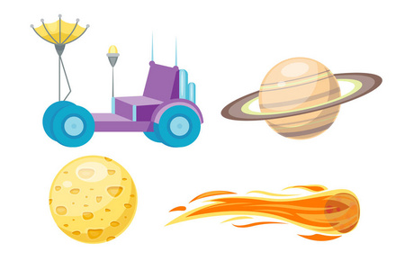 天文学空间卡通设置矢量照片