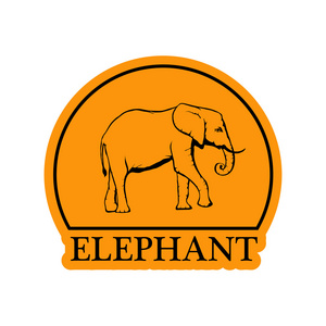 橙色的大象徽标