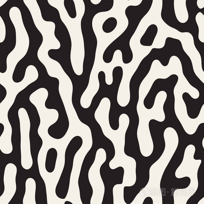 黑色和白色有机形状.乱点纹理