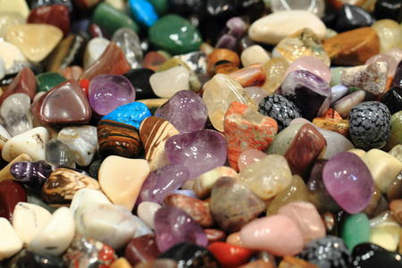 颜色的宝石矿物集合