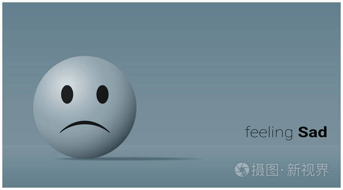 情感背景以哀伤的蓝色面孔emoji表情媒介例证