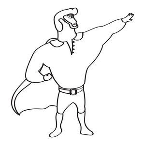 男手绘卡通人物男超人卡通人物素描照片