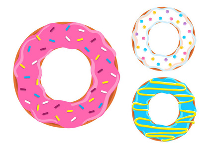 甜甜圈字体向量。字母 O