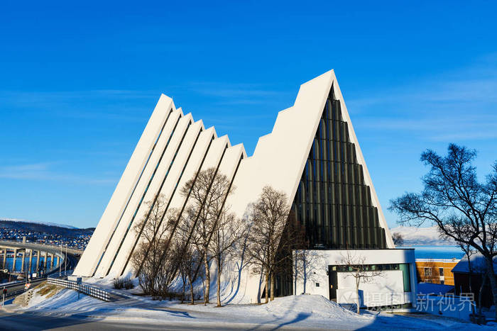 特罗姆瑟北极大教堂教堂在挪威北部城市地标