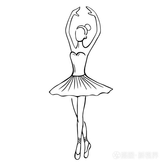 美丽的手画芭蕾舞演员股票插图