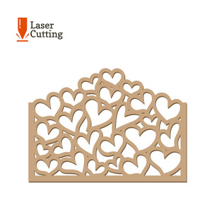 激光切割板。矢量帧模板与心脏切割激光机。艺术剪影设计。矢量卡片插图为情人节的设计, 邀请装饰品, 爱的礼物