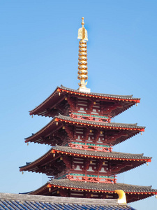 在四天王寺的五层的宝塔图片