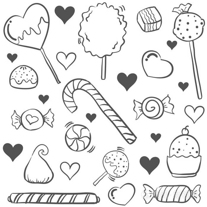 涂鸦的糖果风格手绘