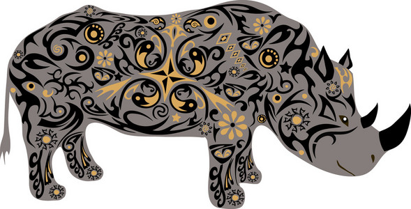 灰色的犀牛图片