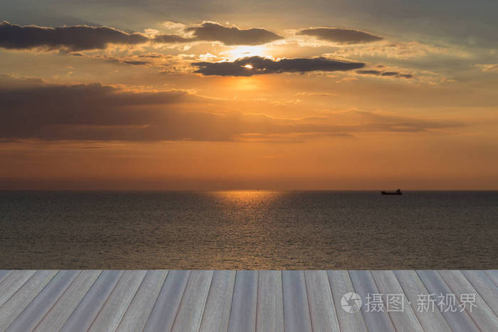 落日海岸天际线，自然风景背景