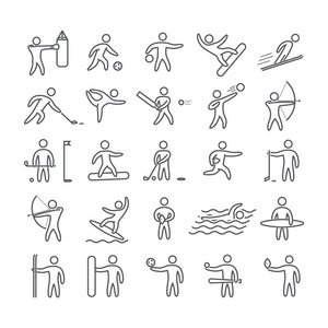 线的艺术形象的运动员受欢迎的运动照片