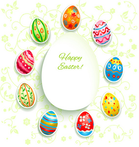 鸡蛋的节日复活节背景。