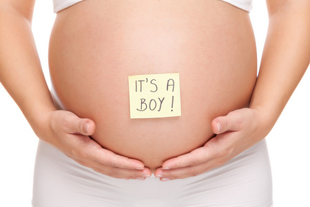 怀孕的女人，希望一男婴