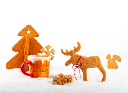 圣诞姜饼形状的麋鹿图片