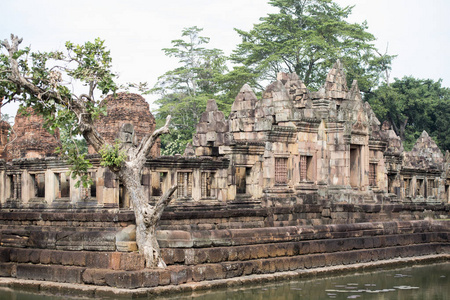 泰国东北部的 Prasat 的高棉寺遗址, 在武里公羊省。泰国, 布里兰, 2017年11月