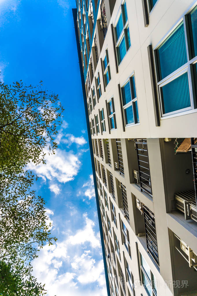 公寓住宅建筑在现代化的城市,公寓和生活