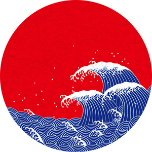 日本风格模式日式波浪.