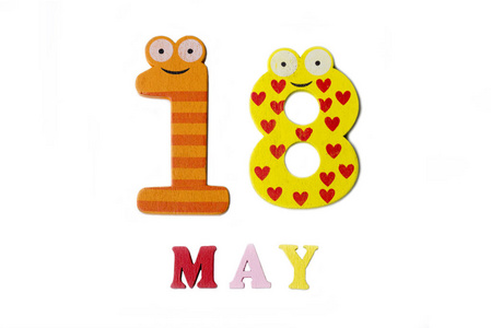 数字十八和词可能在白色背景数十八年 18 年 庆典设计.