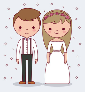 卡通婚礼情侣图标