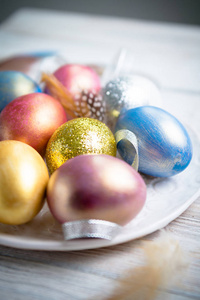 复活节快乐复活节彩蛋。复活节背景。彩色复活节彩蛋