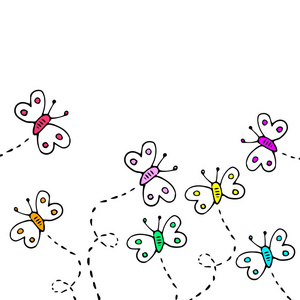 矢量蝴蝶昆虫艺术白色装饰颜色