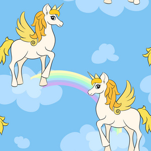 天空中的独角兽在天空中的云彩飞马座照片