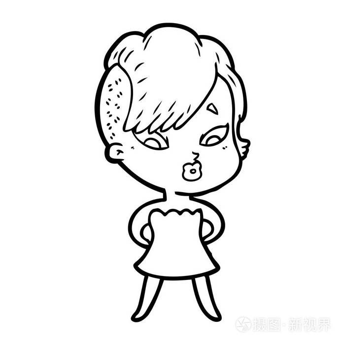 卡通人物惊喜女孩的矢量插图插画-正版商用图片0nak1t-摄图新视界