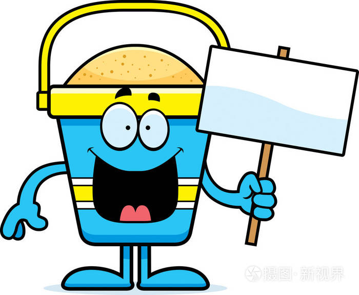 卡通沙滩桶标志