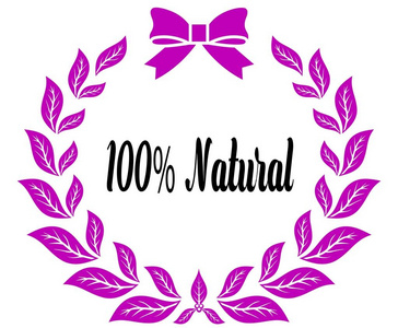 100 自然与粉红色桂冠丝带和弓